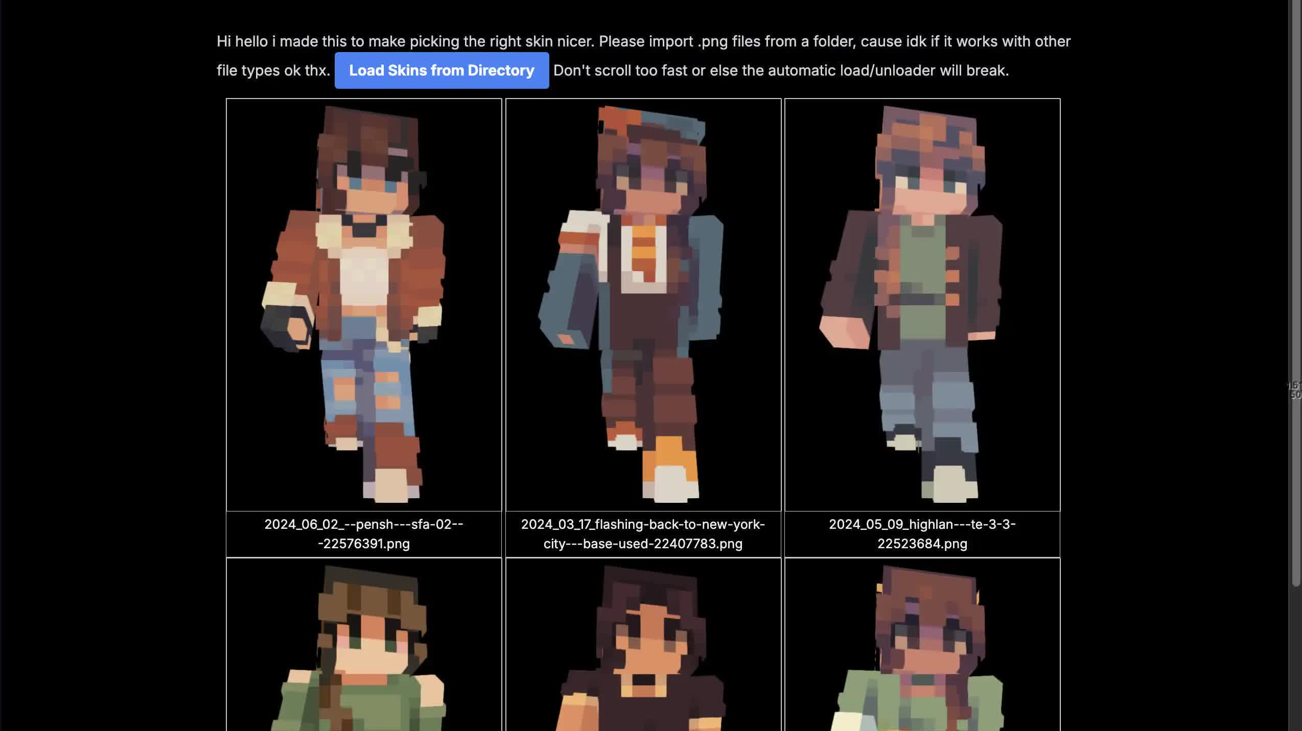 Mass Minecraft Skin Viewer